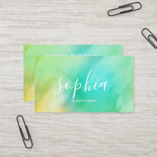 Cartão De Visita Girly Modern Calliographic Script Bright Watercolo