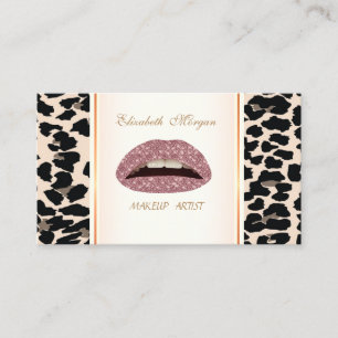 Cartão De Visita Girly Moderno Elegante Tendência, Estampa de Leopa