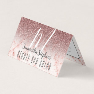 Cartão De Visita Girly Professional Pinky Glittery Monograma