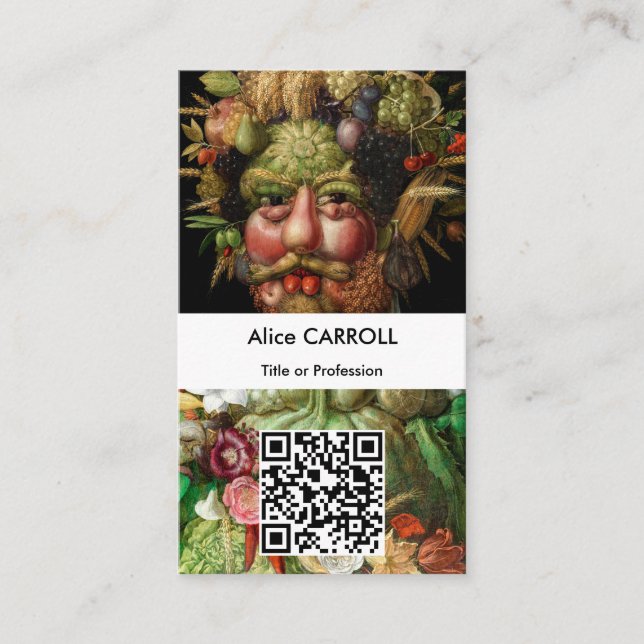 Cartão De Visita Giuseppe Arcimboldo - Vertumnus - Código QR (Frente)