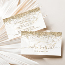 Glam Dourado Mármore Branco Glitter Script