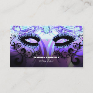Cartão De Visita GLAM EYELASHES Salão de Beleza Purple Maquiador