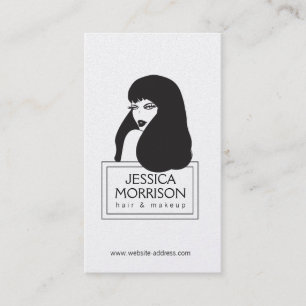 Cartão De Visita Glam Girl Dourada Hair Salon BeauCartão de visita