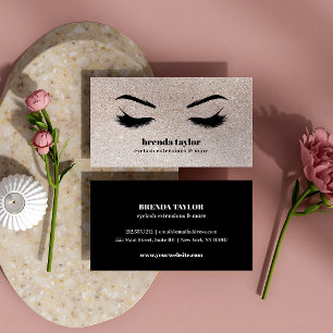 Cartão De Visita Glam Glitter Makeup Artist Eyelash profissional