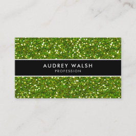 Cartão De Visita Glam Green GLITTER Brilhante Preto