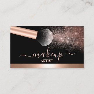 Cartão De Visita Glam Makeup Artist Salon Rosa Dourado