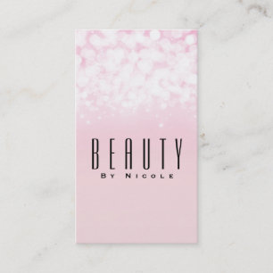 Cartão De Visita Glam Pink Chic Bokeh Luzes de Glamour Modernas
