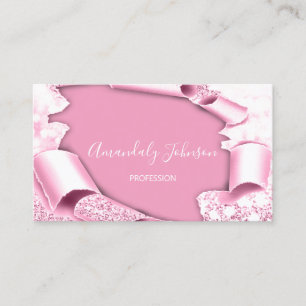 Cartão De Visita Glam-Rosa Rosa do Artista de Maturação 3D