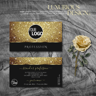 Cartão De Visita Glamor Dourado Luminter Stars Logotipo Preto