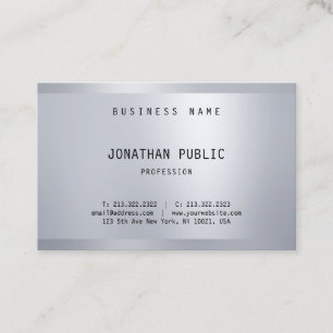 Cartão De Visita Glamor Silver Elegante Modelo minimalista