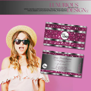 Cartão De Visita Glamorosa Estrelas Cintilantes Rosa Cintilantes Lo