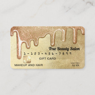 Cartão De Visita Glamorous Dourado Glitter Drives Gift Crédito de O