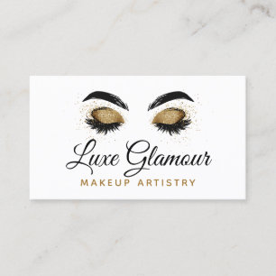 Cartão De Visita Glamorous Dourados Olhos Lashes Maquietam Artista 