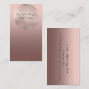 Cartão De Visita Glamorous Modern Chic Elegante, Círculo Rosa Dour