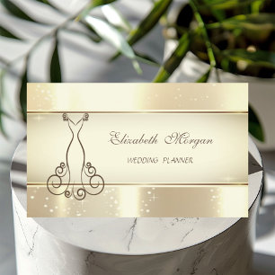 Cartão De Visita Glamorouse Moderno Elegante,Faux Dourado,Bokeh,Ves