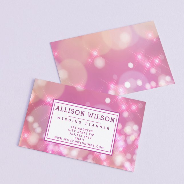 Cartão De Visita Glamorus Pink Sparkles (Criador carregado)