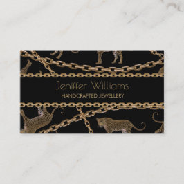 Cartão De Visita glamour do ouro leopard            cheetahbus