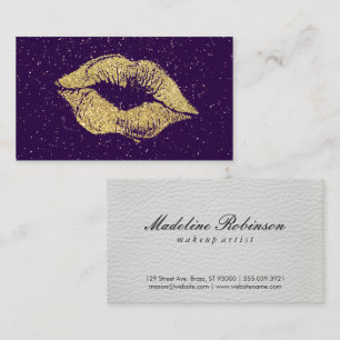 Cartão De Visita Glamour Dourado Kiss Leather