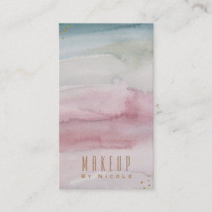 Cartão De Visita Glamour Moderno Sonho Aquarela Ouro Elegante Chiqu