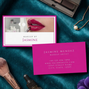 Cartão De Visita Glamouroso Artista de Maquiagem Profissional Fuchs