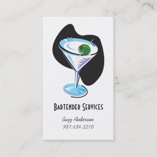 Cartão De Visita glass_black de martini do barman