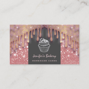 Cartão De Visita Gliteria de luxo moderna goteja uma panificação 