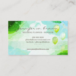 Cartão De Visita Glitter Balloons Party Event Planner glitz