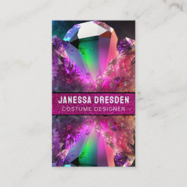 Cartão De Visita Glitter de Gemstone Cristal Inspirado em Neon Wave