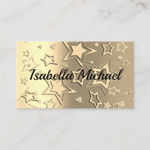 Cartão De Visita Glitter de gradiente natalício brilhando estrelas