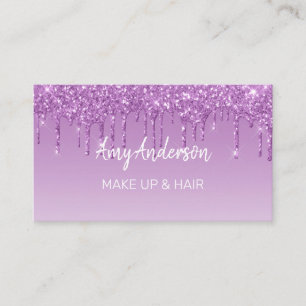 Cartão De Visita Glitter de Libertação de Roxo Personalizado