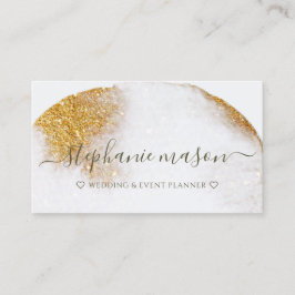 Cartão De Visita Glitter Dourado Abstrato Aquarela Luxo Moderno Chi
