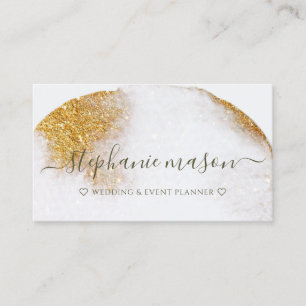Cartão De Visita Glitter Dourado Abstrato Aquarela Luxo Moderno Chi