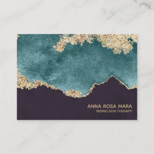 Cartão De Visita *~* Glitter Dourado de Gito de Ágato Teal de Mois