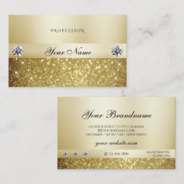 Cartão De Visita Glitter Dourado de luxo com diamantes modernos