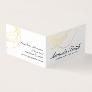 Cartão De Visita Glitter Dourado Elegante Expressivo