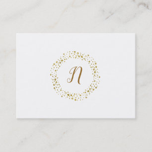 Cartão De Visita Glitter Dourado Feminino Pontos Logo Minimalista M