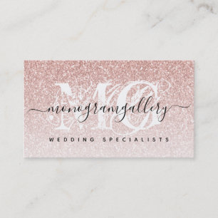 Cartão De Visita Glitter Dourado Girassol Rosa Luxe Glam Monograma