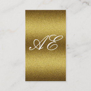 Cartão De Visita Glitter Dourado Mínimo Corporativo Monograma Seri