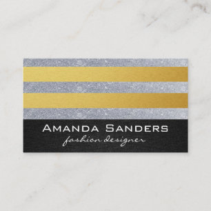 Cartão De Visita Glitter Dourado Monograma