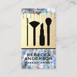 Cartão De Visita Glitter Dripe   Kit de maquilhagem