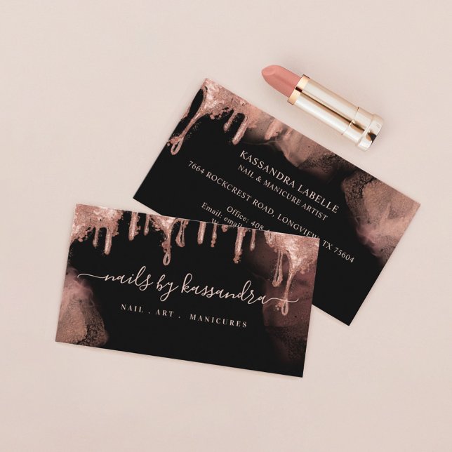 Cartão De Visita Glitter Glitter Glam Arranjo Arranjo Dourado Salão (Criador carregado)