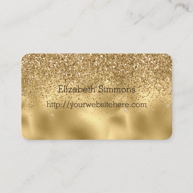 Cartão De Visita Glitter Glitz Dourado (Frente)