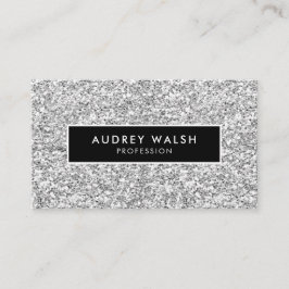 Cartão De Visita Glitter Na moda de Prata e Preto