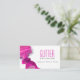 Cartão De Visita Glitter Nail Salon Manicure - Pink Beauty Stylish (Em pé/Frente)