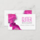 Cartão De Visita Glitter Nail Salon Manicure - Pink Beauty Stylish (Frente/Verso)