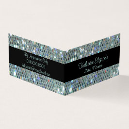 Cartão De Visita Glittery Glitzy Silver Bling