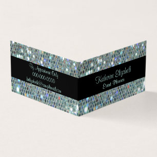 Cartão De Visita Glittery Glitzy Silver Bling