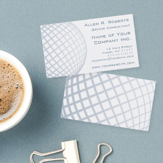 Cartão De Visita Globo de Cinzas Azuis, consultor comercial global