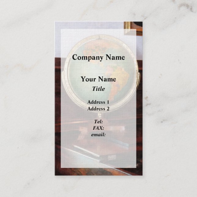 Cartão De Visita Globo no Piano (Frente)