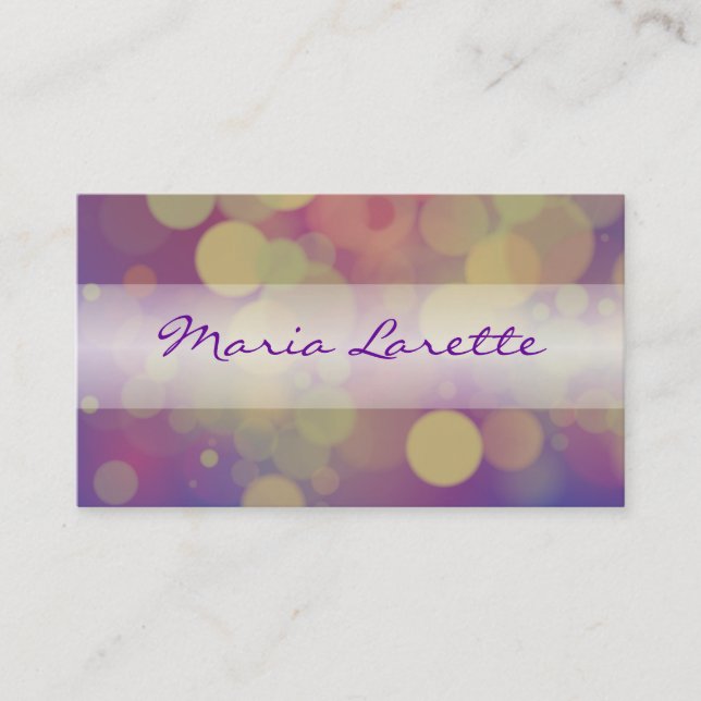 Cartão De Visita GLOW ORBS Party Planner Designer Card (Frente)